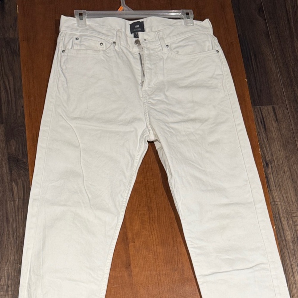 H&M Cream Straight-Fit Pants